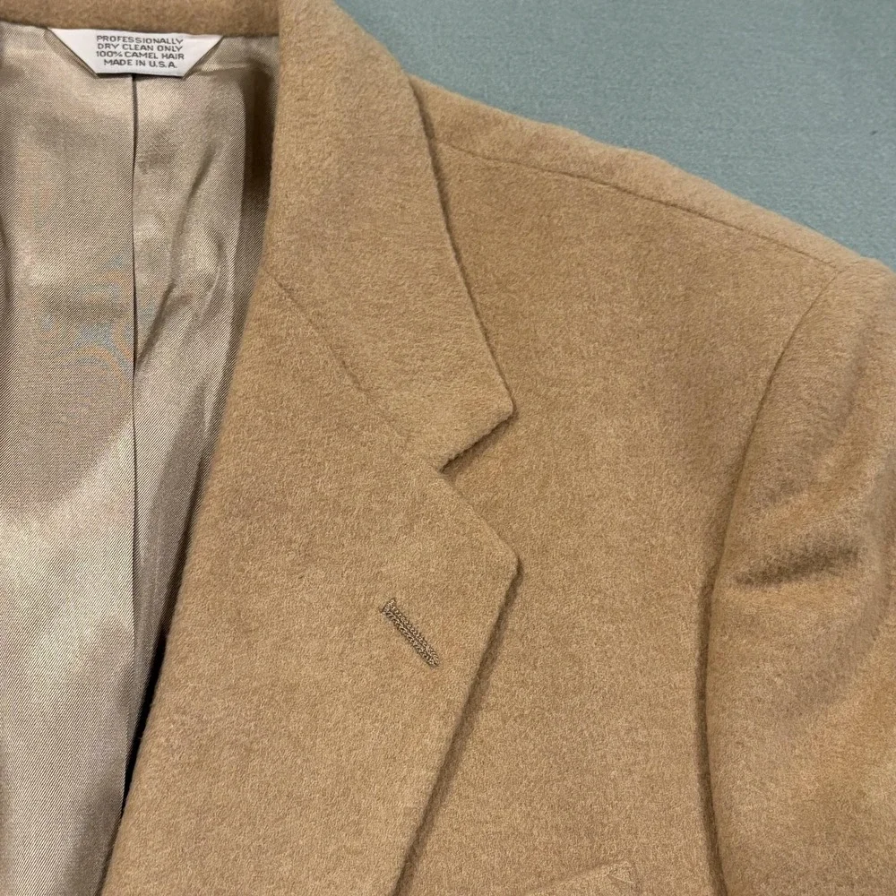 Vintage‎ Hunt Valley Blazer Mens 42 Beige Camel Hair Sport Coat Jacket